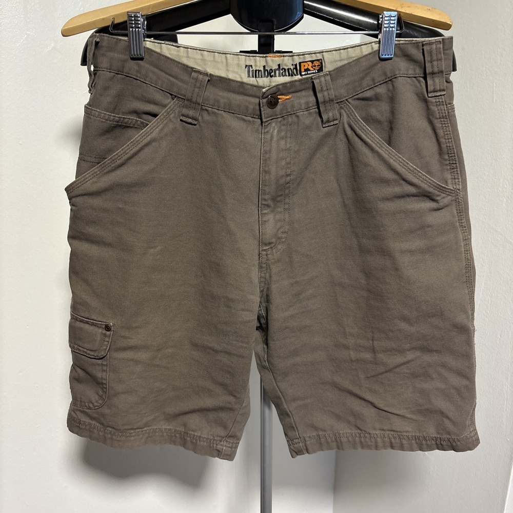 Timberland Cargo Shorts Men 32 100% Cotton Green NWOT